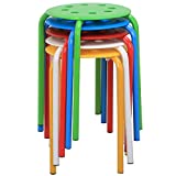 Yaheetech 17.3in Plastic Stack Nesting Stools Portable Stackable Bar Stools Colorful School Classroom Decoration Stools Chairs for Students Round Stools Flexible Seating Pack of 5