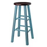 Winsome Wood Ivy model name Stool Rustic Light Blue/Walnut