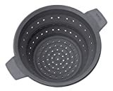 Woll Concept Plus Multi-Function Collapsible Silicone Steamer and Colander Insert, 11" Diameter, Inch, Gray