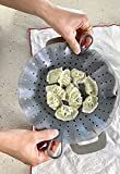 cozymomdeco Korea Steam Stovetop Vegetable Steamer 10 Inches Silicone Steamer, Grey