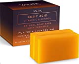 Valitic Kojic Acid Vitamin C and Retinol Soap Bars with Turmeric for Skin Lightening - Original Japanese Complex for Dark Spots Infused with Collagen, Hyaluronic Acid, and Vitamin E (2 Pack)