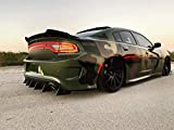 Custom Rear Diffuser 8 Piece Kit V2 Compatible with Dodge Charger V8 Engine 2017-2021 Non-Widebody