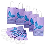 Mermaid Party Favors Bags 12 Pack For Mermaid Themed Birthday Party Favor | Under The Sea Little Mermaid Tail Goodie Gift Bag for Candy, Accessories, Little Decorations, Decor, Games, and Supplies