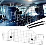 SNUGENS Dog Car Barrier with Double Leash, Universal Car Dog Barrier for Trunk & Back Seat, Steel Wire Mesh Pet Fence for Car Travel in SUV Sedan Van More, Adjustable Car Seat & Trunk Divider for Dogs