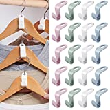 Clothes Hanger Connector Hooks 40 Pack Space Saving Closet Hanger Organizer for Shirt Hangers Velvet Huggable Hangers Wooden Hangers (40pcs)