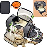 Pet Travel Carrier Bag, 3 Way Expandable Soft-Sided Cat Carrier Safe and Cosy for Cats and Dogs, TSA Airline Approved Puppy Carrier Backpack