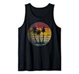 Palm Tree Shirt Tropical Beach Vintage Retro Style 70s 80s Tank Top