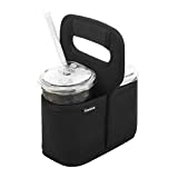 Cup Drink Carrier with Handle, Reusable Coffee Cup Holder for Hot or Cold Drinks, On-The-go Water Bottle Cup Caddy with Adjustable Dividers for Food Delivery Service