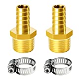 TAILONZ PNEUMATIC Brass Hose Barb Fitting -1/2 Inch Barb to 1/2 Inch Male NPT AdapterPack of 5)