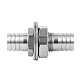 Metaland Stainless Steel 1/2" Hose Barb Bulkhead Fitting Thru-Bulk Straight Adapter for Water Fuel Air