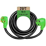 Cablectric 30 Amp 10/3 RV Extension Cord - 25 Ft STW TT-30R to TT-30P 125v RV Power Cord, UL Listed, Green and Black