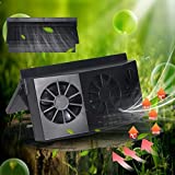 Car Solar Air Circulator Exhaust Fan, Solar Powered Car Ventilator, Car Radiator,Eliminate The Peculiar Smell Inside The Car and Can Be Used for General Types of Cars(Black)