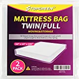 TOPGREEN 2 Pack Plastic Mattress Bag for Moving Storage Disposal Twin Full Size Waterproof Mattress Protector Cover Bag 54 x14 x 100 Inch