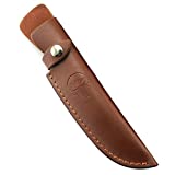 Leather Knife Sheath 5 inch Fixed Blade Pocket Knife Sheath Leather Case with Snap Closure Folding Knife Sheath Holder Belt Loop Case Leather Pouch