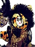 White Mardi Gras Jester Doll 7" Leopard with Stand
