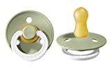 BIBS Pacifiers | Natural Rubber Baby Pacifier | Set of 2 BPA-Free Soothers | Made in Denmark | Sage Night | Size 18-36 Months