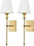 Wall Sconces Battery Operated Wall Light Set Of 2not Hardwired Sconce FixtureBattery Powered Wall Lamp With Remote Dimmable-Easy To Install Not Wires,for Bedroom, Lounge, Farmhouse ( Color : Gold )