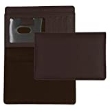 Dark Brown Textured Leather Checkbook Cover for Top Stub Personal Checks