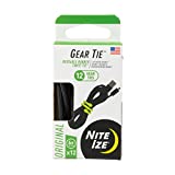Nite Ize Original Gear Tie, Reusable Rubber Twist Tie, 6-Inch, Black, 12 Count Pro Pack, Made in the USA