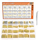 HELIFOUNER 420 Pieces M2 M2.5 M3 Male Female Hex Brass Spacers Standoffs Screws Nuts Assortment Kit with a Tweezers
