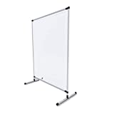 Floor Standing Sneeze Guard - Easy to Assemble Clear Vinyl Free Standing Divider for Protection in Your Office, Retail Store, Reception, Classroom (70"x52")