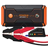 Powrun P-ONE Jump Starter, 2000A Portable Jump Box - Car Jump Starter Battery Pack for up to 8.0L Gas and 6.5L Diesel Engines, 12V Battery Jump Starter with LCD Display (Orange)