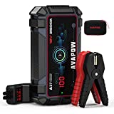 AVAPOW Car Battery Jump Starter 2500A Peak 22800mAh, Portable Auto Battery Boost Pack Jumper Box(Up to 8L Gas 8L Diesel Engine with Smart Safety Cable, Wireless and USB Fast Charging,IP65