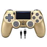 Donop Wireless Controller for Play-Station4/Dual-Shock 4, Game Controllers Compatible with PS4/Slim/Pro(Gold)