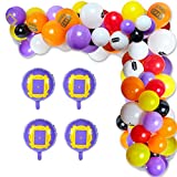 100Pcs Balloon Garland Kit Friend Themed Balloons Arch Garlands Party Decorations All-in-One-Pack Confetti Latex Aluminum Balloons Knotter, glue, Balloon Chain Party Supplies for Home Photo Booth Garden Yard Decor