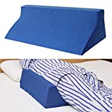 FANWER Bed Wedge Pillow for Sleeping Body Position Wedges Back Positioning Elevation Pillows Blue Pray Case Pregnancy Bedroom Eevated Body Alignment Ankle Support Pillow Leg Bolster
