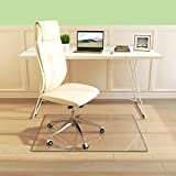 Premium Glass Chair Mat 36" x 48" - Heavy Duty Extra Clear Floor Mat for Carpet and Hardwood Floors - Thick Tempered Glass Home/Office Floor Protector