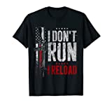 I Don't Run I Reload Vintage US Flag T-Shirt