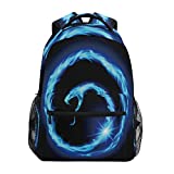 STAYTOP Boy Girl Students School Bookbag, Blue Snake Pattern Waterproof Laptop Backpack, Suitable for Children Men and Women Outdoor Camping Travel Daypack Casual Bags