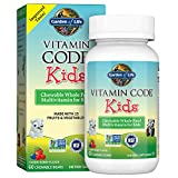 Garden of Life Vegetarian Multivitamin Supplement for Kids, Vitamin Code Kids Chewable Raw Whole Food Vitamin with Probiotics, 60 Chewable Bears