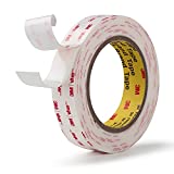 Double Sided Mounting Tape 1 x 15 Ft 3M VHB 4950 Foam Tapes Heavy Duty Adhesive Waterproof for Car Home Office Deco Color White (3M49501A)