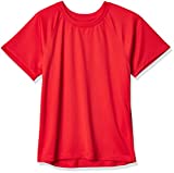 Kanu Surf boys Short Sleeve Upf 50+ Rashguard Swim Rash Guard Shirt, Solid Red, 14-16 US