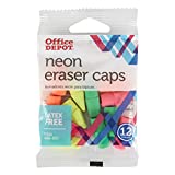 Office Depot Brand Neon Eraser Caps, Assorted Colors, Pack Of 12