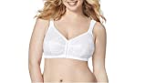 JUST MY SIZE womens Easy on Front Close Wirefree Mj1107 bras, White, 48C US