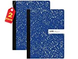 1InTheOffice Composition Notebook, College Rule Notebook, 200 Pages (100 Sheets), Blue, 7 1/2" x 9 3/4", 2 Pack