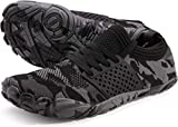 WHITIN Men's Trail Running Shoes Minimalist Barefoot 5 Five Fingers Wide Width Toe Box Gym Workout Fitness Low Zero Drop Male Yoga Zumba Comfortable Pilates Heel Camo Black Size 13