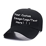 Men Women Sports Hat Add Your Personalized Design Adjustable Baseball Caps Black