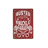 TG,LLC Treasure Gurus 8x12 Funny Metal Busted Knuckle Garage Retro Wall Sign Novelty Mechanic Man Cave Shop Decor