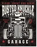 SRongmao Busted Knuckle Hot Rod Garage Service Shop Muscle Cars Wall Decor Metal Tin Sign 16x12in