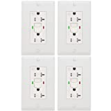 ANKO GFCI Outlet 20 Amp 4 Pack, UL Listed, LED Indicator, Tamper-Resistant, Weather Resistant Receptacle Indoor or Outdoor Use with Decor Wall Plates and Screws