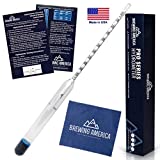 American-Made Precision Hydrometer Alcohol by Volume ABV Tester  Accurate Final Gravity Testing, Finished Beer - Easy to Read Pro Series Finishing NIST Traceable (SINGLE) Brewing America