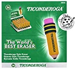TICONDEROGA Erasers, Pencil Shaped, Yellow, 36-Pack (38936)