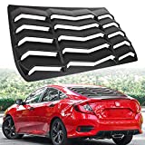 Goupgo Rear Window Louver ABS Windshield Sun Shade Cover Compatible with Honda Civic Sedan 4 Door 2016-2020 in GT Lambo Style Matte Black