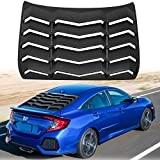 Bonbo Rear Window Louver Fits for Honda Civic Sedan 4 Door 2016-2020 in GT Lambo Style Custom Fit Windshield Sun Shade Cover 10th Gen Civic Racing Style ABS (Matte Black)