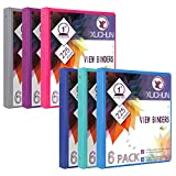 XUCHUN 6Pack 1Inch Round 3 Ring Binder View Binders with 2 Pockets ,Holds 225 Sheets Assorted Colors for Office,Home ,School (Multicolor)