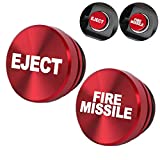 ALAMSCN Aluminum EJECT FIRE MISSILE Button Car Cigarette Lighter Plug Cover Fits Most Automotive Vehicles Boats with Standard 12 Volt Power Source (EJECT red+FIRE MISSILE red)